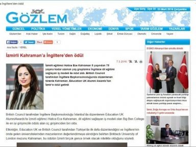 İzmir'li Kadın Girişimciye İngiltere Morali - Gözlem Gazetesi